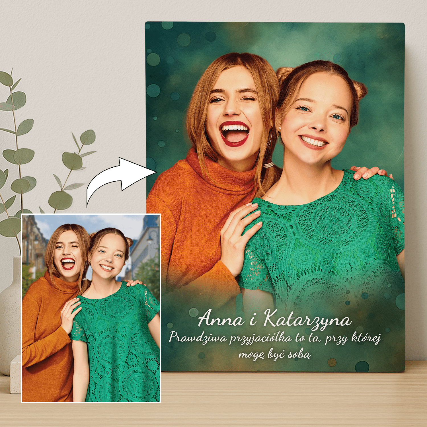 Prawdziwa przyjaciółka - personalizowany obraz na płótnie dla przyjaciółki - Emmygift.pl
