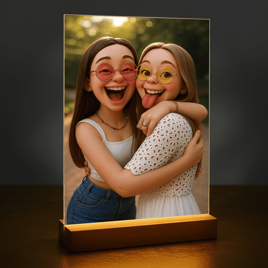 Przyjaciółki jak z filmu animowanego - portret na szkle akrylowym dla przyjaciółki - Emmygift.pl