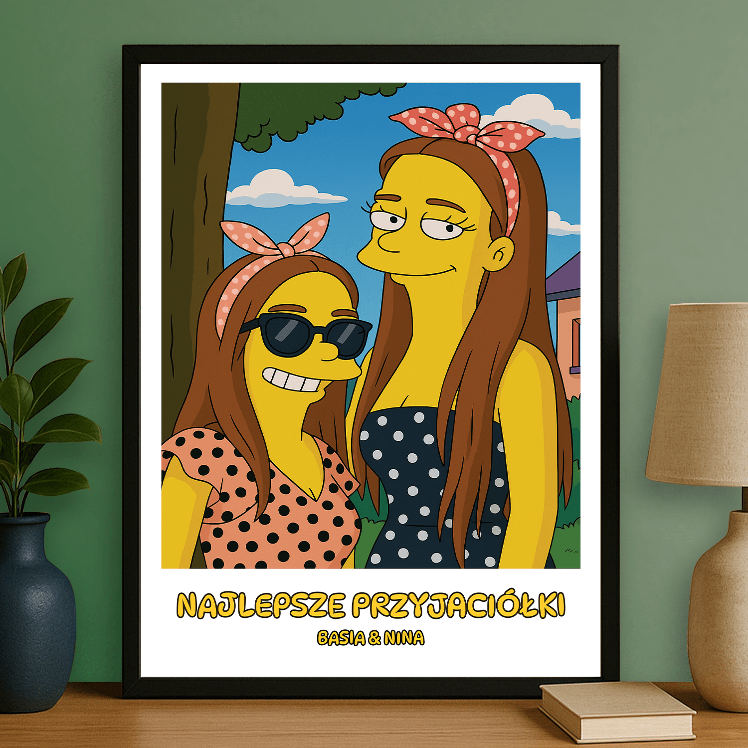 Przyjaciółki jak z Simpsonów - portret na plakacie dla przyjaciółki - Emmygift.pl
