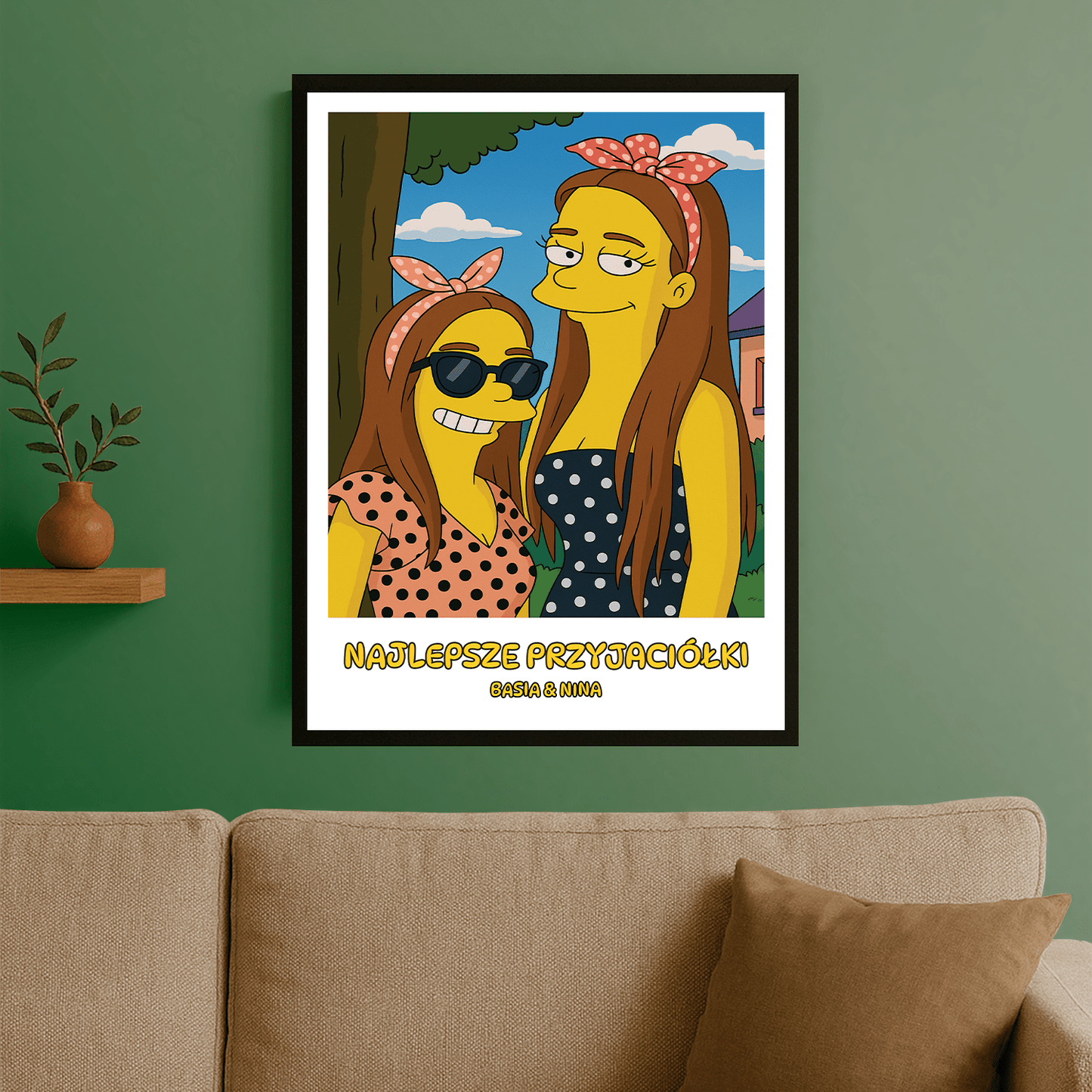 Przyjaciółki jak z Simpsonów - portret na plakacie dla przyjaciółki - Emmygift.pl