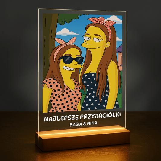 Przyjaciółki w stylu humorystycznej kreskówki - portret na szkle akrylowym dla przyjaciółki - Emmygift.pl