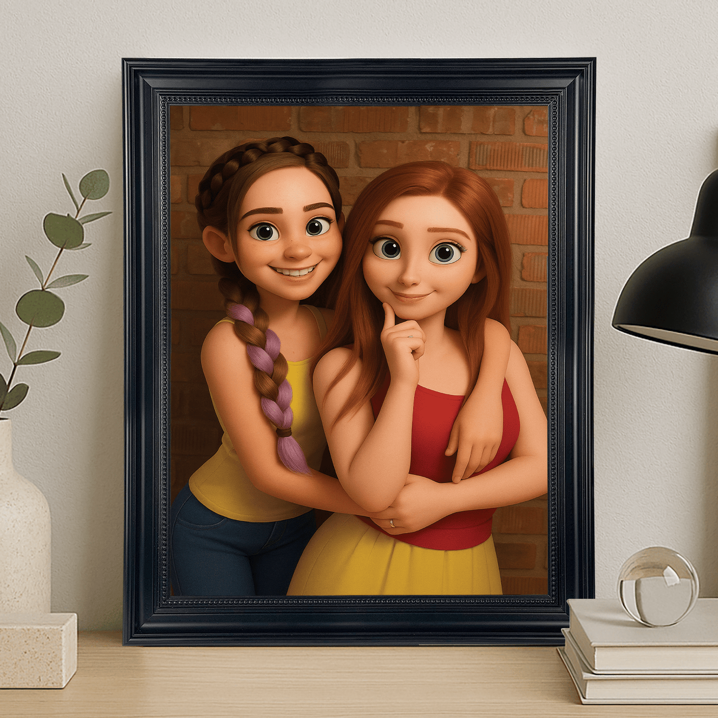 Przyjaciółki w stylu jak z animacji 3D - portret na płótnie dla przyjaciółki - Emmygift.pl