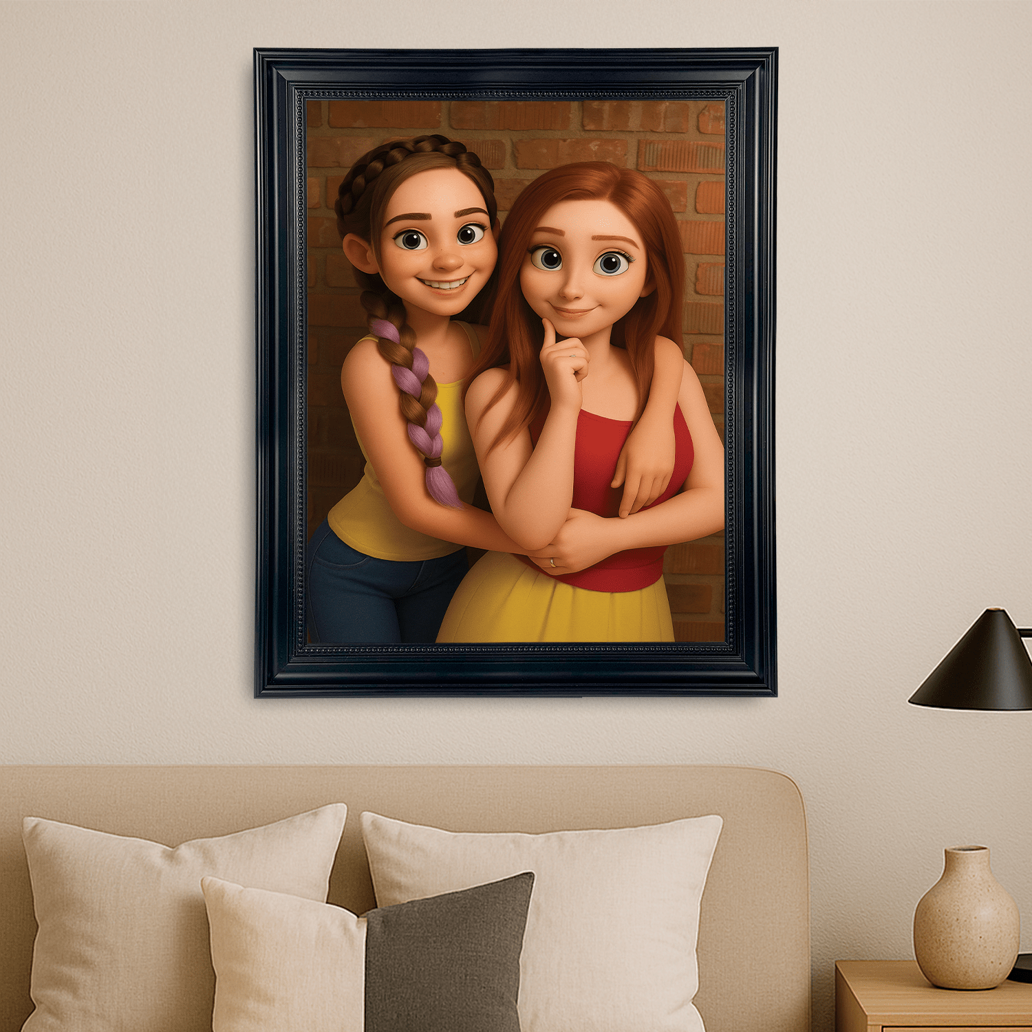 Przyjaciółki w stylu jak z animacji 3D - portret na płótnie dla przyjaciółki - Emmygift.pl