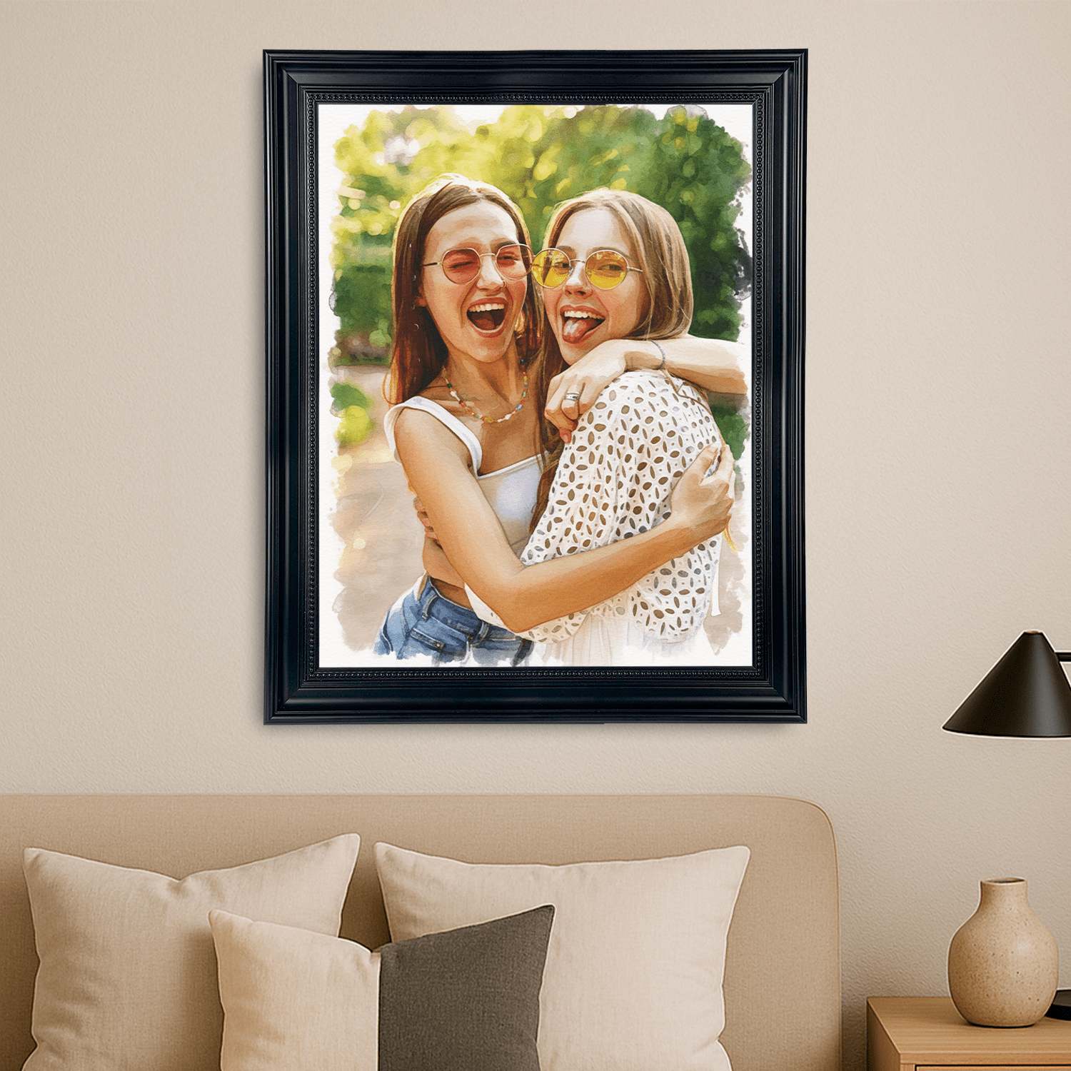 Przyjaciółki zawsze razem - portret na płótnie dla przyjaciółki - Emmygift.pl