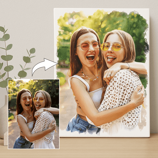 Przyjaciółki zawsze razem - portret na płótnie dla przyjaciółki - Emmygift.pl