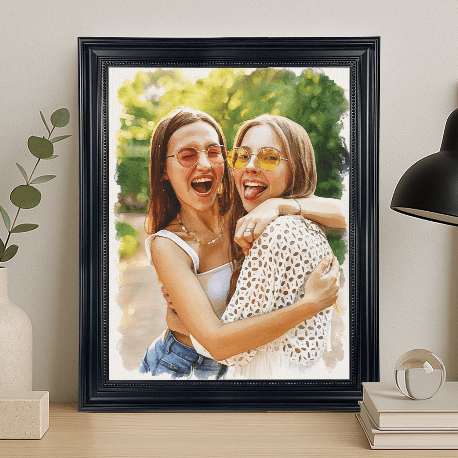 Przyjaciółki zawsze razem - portret na płótnie dla przyjaciółki - Emmygift.pl