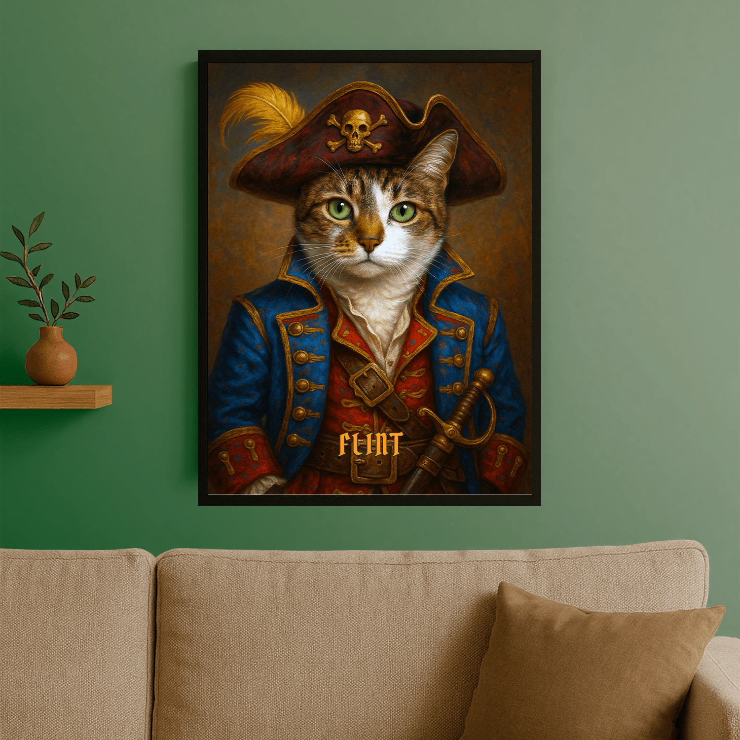 Pupil jako pirat - personalizowany plakat dla miłośników kotów - Emmygift.pl