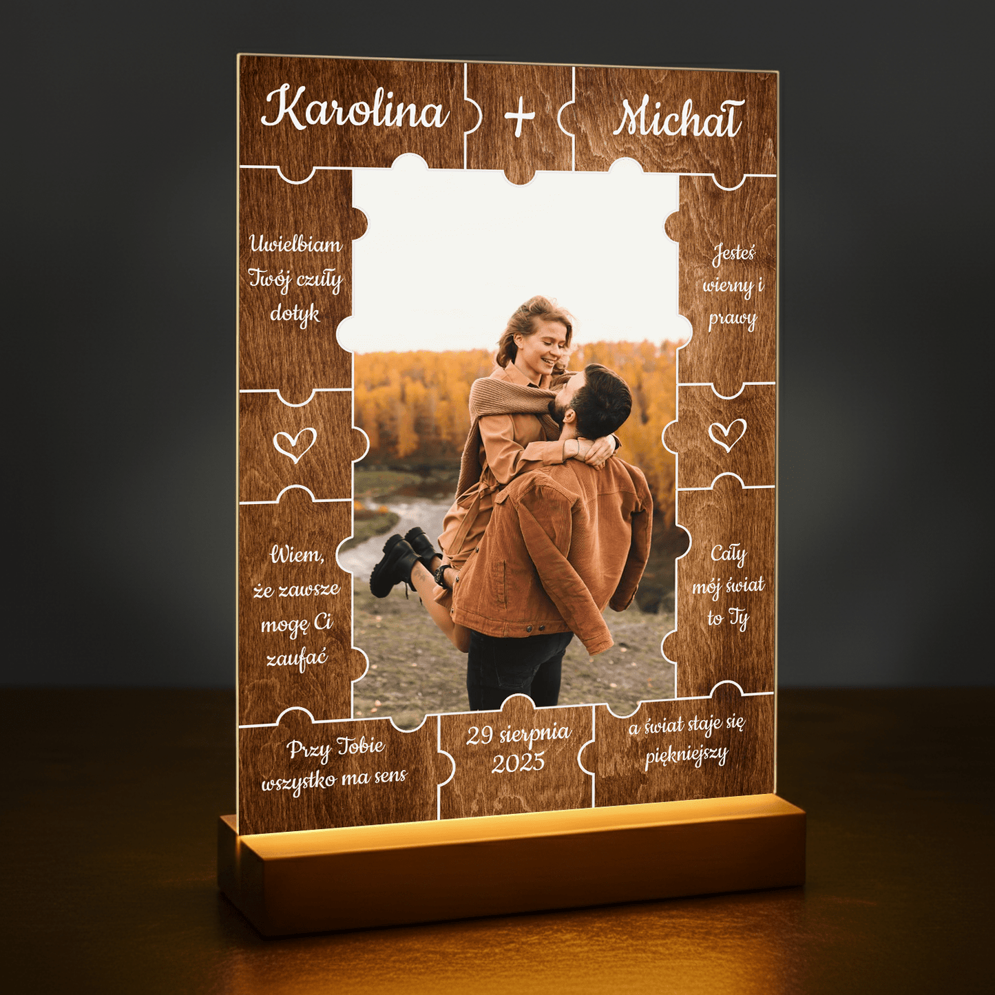 Puzzle zakochanych - druk na szkle akrylowym dla pary - Emmygift.pl