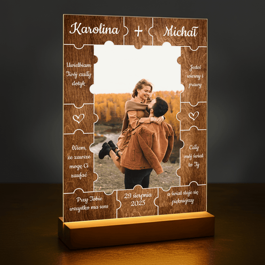 Puzzle zakochanych - druk na szkle akrylowym dla pary - Emmygift.pl