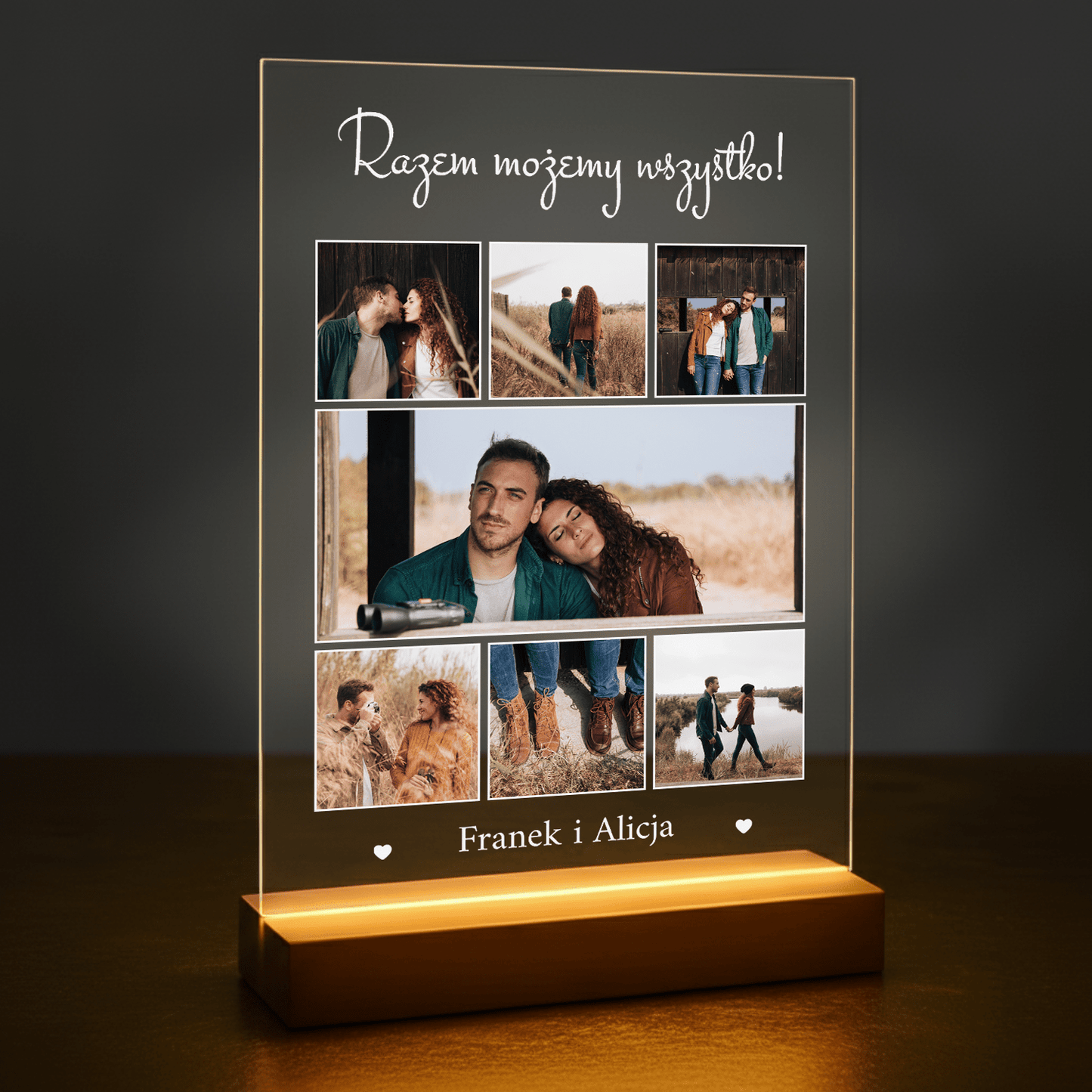 Razem możemy wszystko - druk na szkle akrylowym dla pary - Emmygift.pl