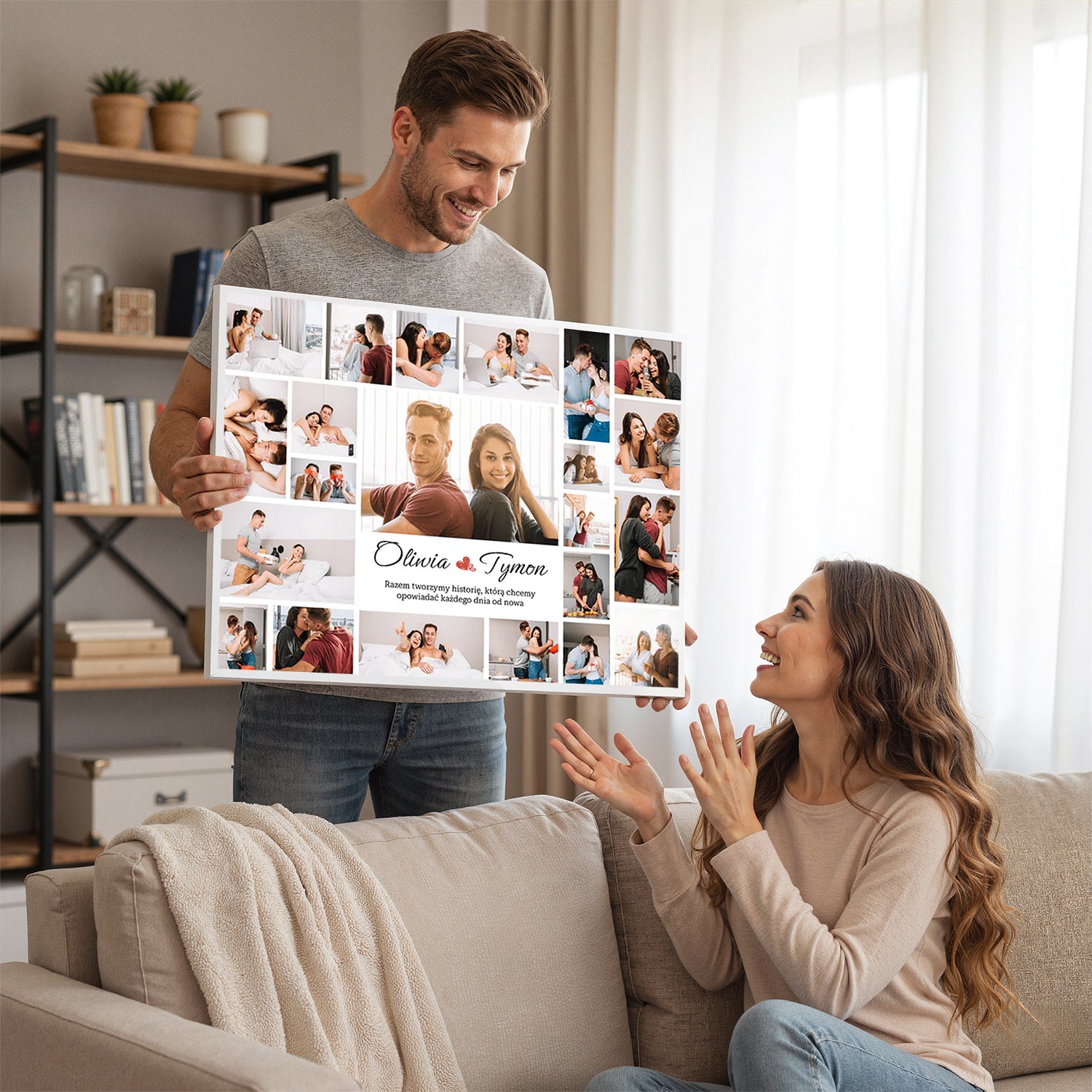 Razem tworzymy historię - personalizowany druk na płótnie - Emmygift.pl