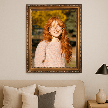 Realistyczny portret dziewczyny - personalizowany obraz na płótnie dla niej - Emmygift.pl