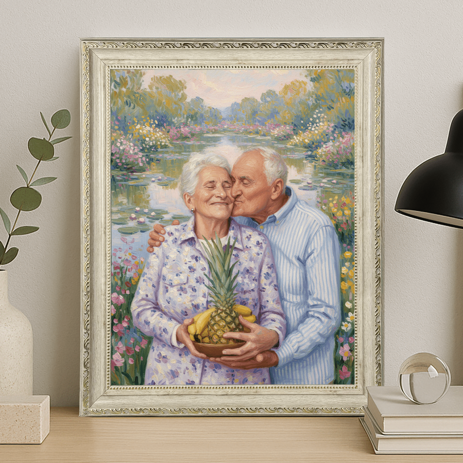 Rocznica babci i dziadka - portret na płótnie dla dziadków - Emmygift.pl