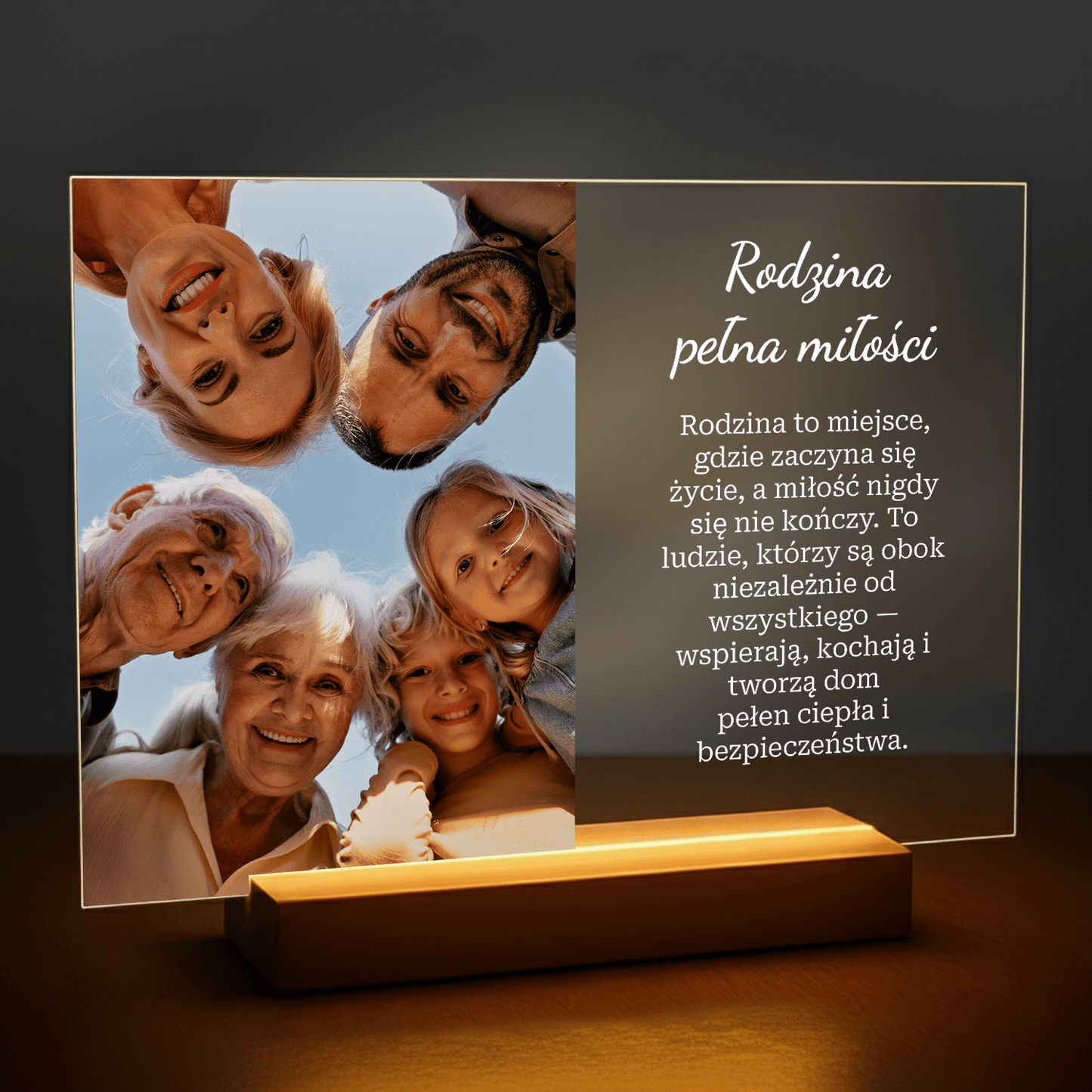 Rodzina pełna miłości - druk na szkle akrylowym dla rodziców - Emmygift.pl