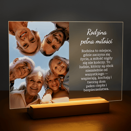 Rodzina pełna miłości - druk na szkle akrylowym dla rodziców - Emmygift.pl
