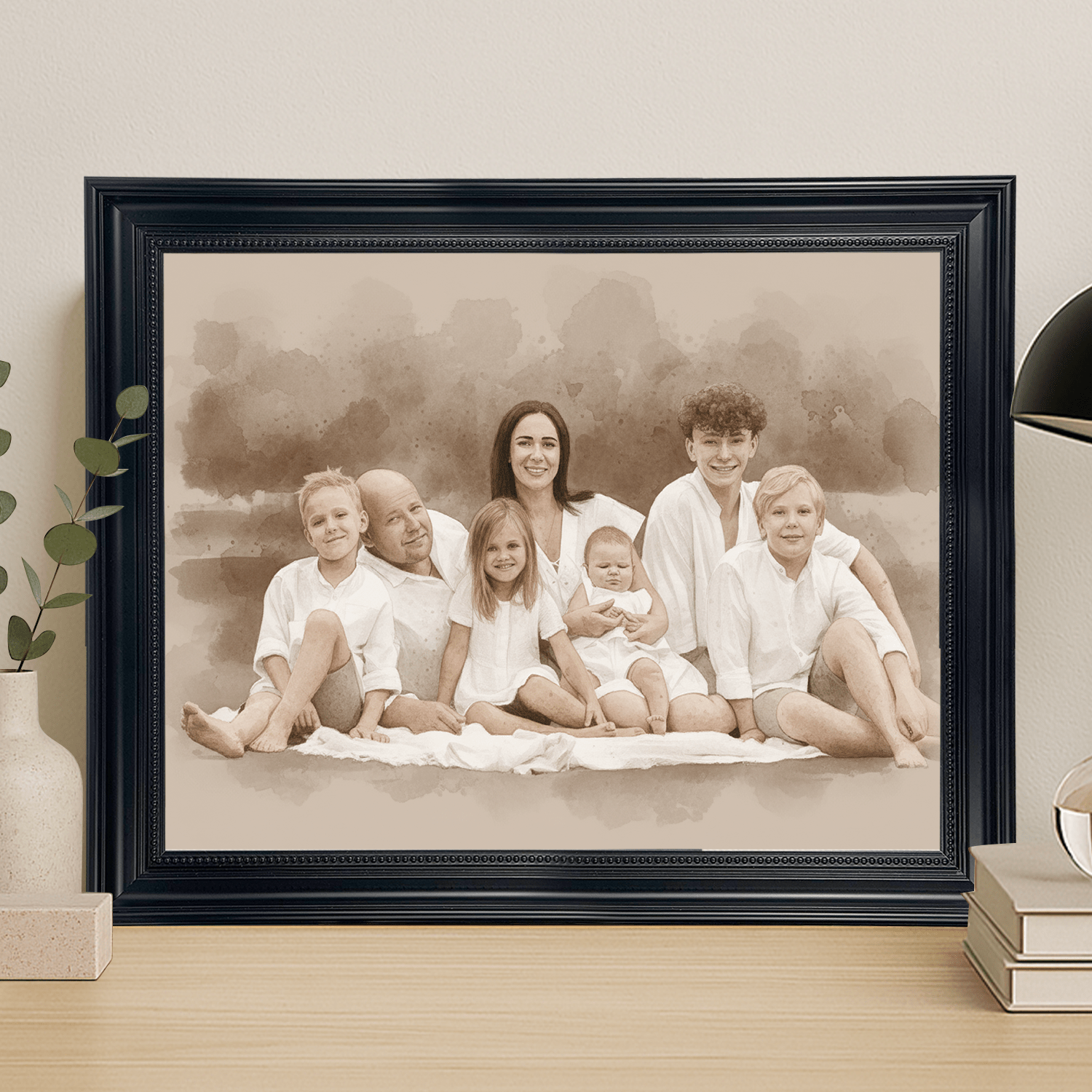 Rodzina w kadrze - portret na płótnie dla rodziców - Emmygift.pl