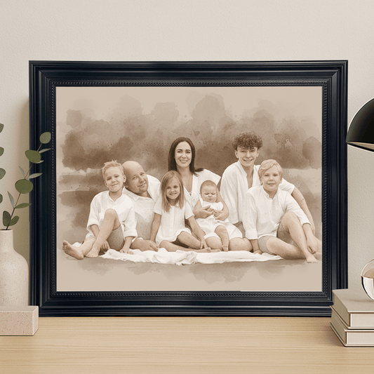 Rodzina w kadrze - portret na płótnie dla rodziców - Emmygift.pl
