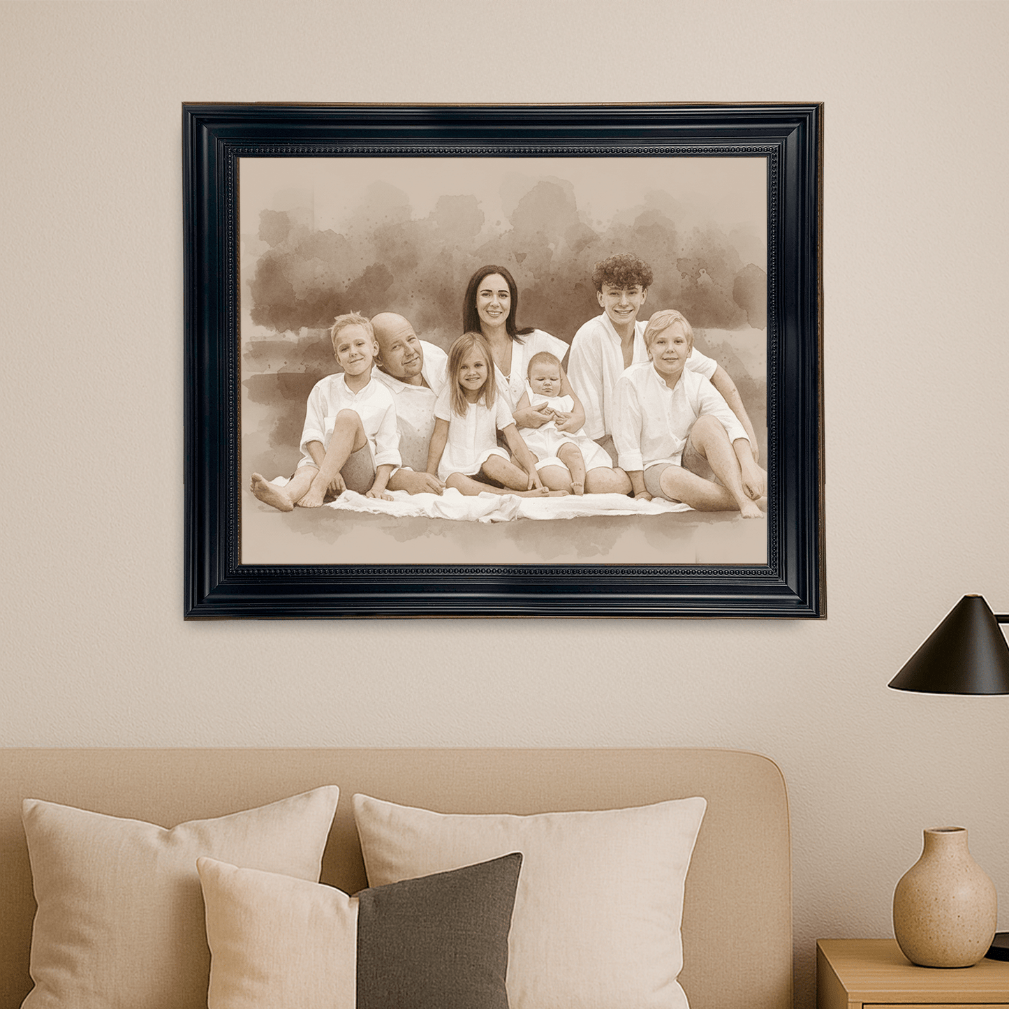 Rodzina w kadrze - portret na płótnie dla rodziców - Emmygift.pl