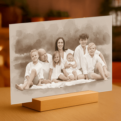 Rodzina w stylu coffee - portret na szkle akrylowym dla rodziców - Emmygift.pl