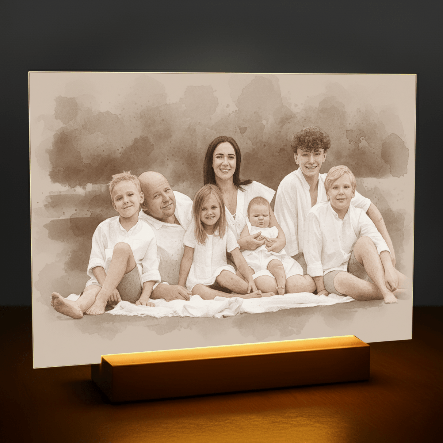 Rodzina w stylu coffee - portret na szkle akrylowym dla rodziców - Emmygift.pl