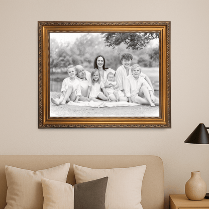 Rodzina w stylu szkicu - portret na płótnie dla rodziców - Emmygift.pl