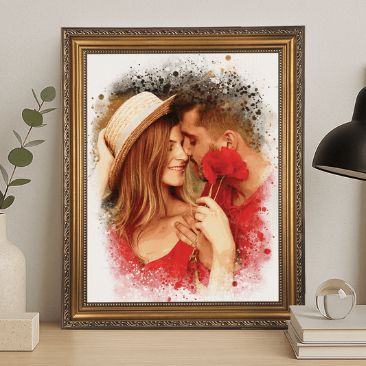 Romantyczny kadr - portret na płótnie dla pary - Emmygift.pl