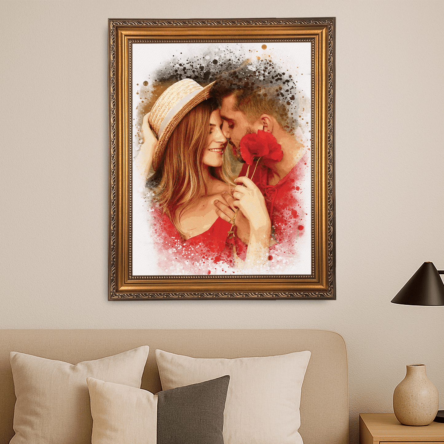 Romantyczny kadr - portret na płótnie dla pary - Emmygift.pl
