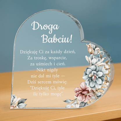 Droga babciu - personalizowane serce z nadrukiem - Emmygift.pl