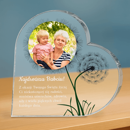 Życzenia dla najdroższej babci - personalizowane serce z nadrukiem - Emmygift.pl