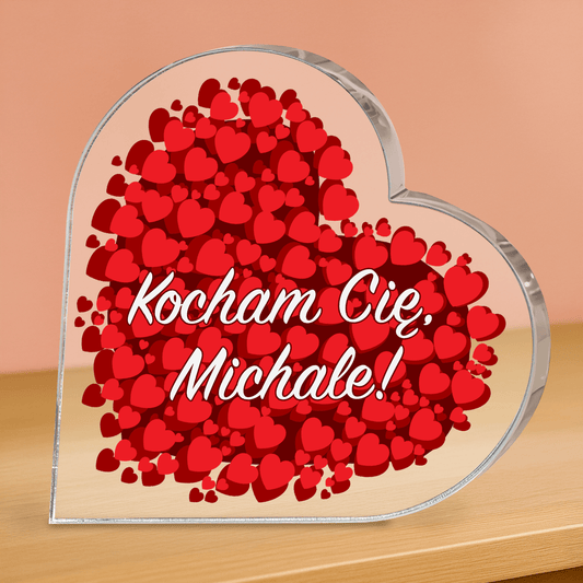 Napis Kocham Cię - personalizowane serce z nadrukiem dla pary - Emmygift.pl