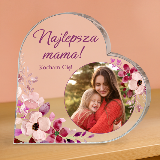 Najlepsza mama - personalizowane serce z nadrukiem dla mamy