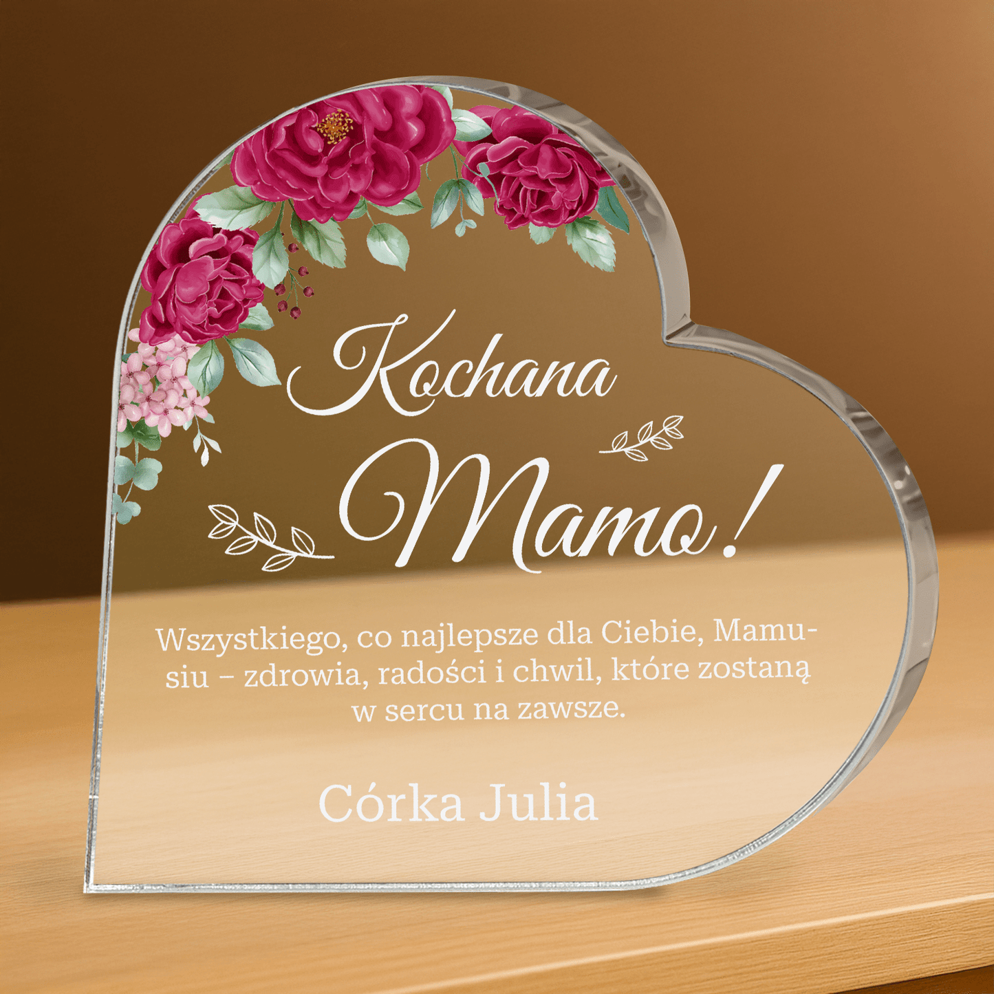 Nasza cudowna mama - personalizowane serce z nadrukiem - Emmygift.pl