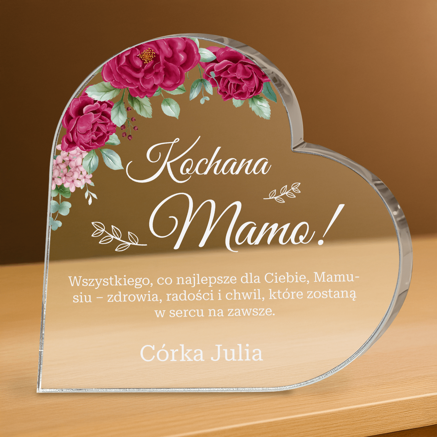 Nasza cudowna mama - personalizowane serce z nadrukiem - Emmygift.pl