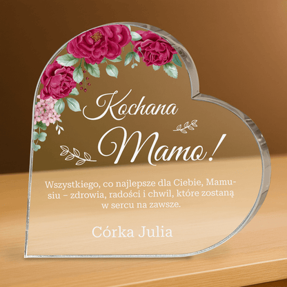 Nasza cudowna mama - personalizowane serce z nadrukiem - Emmygift.pl