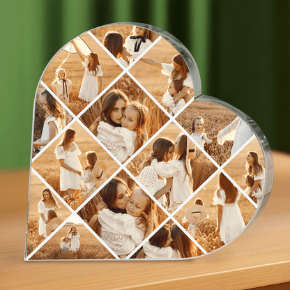 Kolaż zdjęć z mamą - personalizowane serce z nadrukiem dla mamy - Emmygift.pl