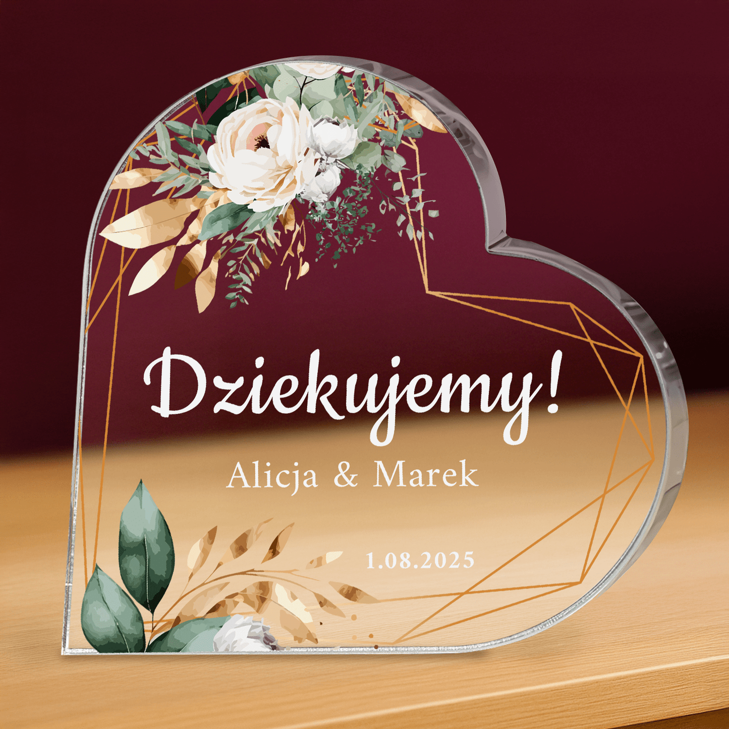 Kolaż zdjęć z rodzicami - personalizowane serce z nadrukiem dla rodziców - Emmygift.pl