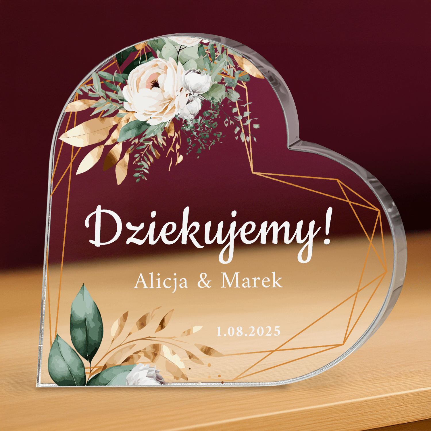 Kolaż zdjęć z rodzicami - personalizowane serce z nadrukiem dla rodziców - Emmygift.pl