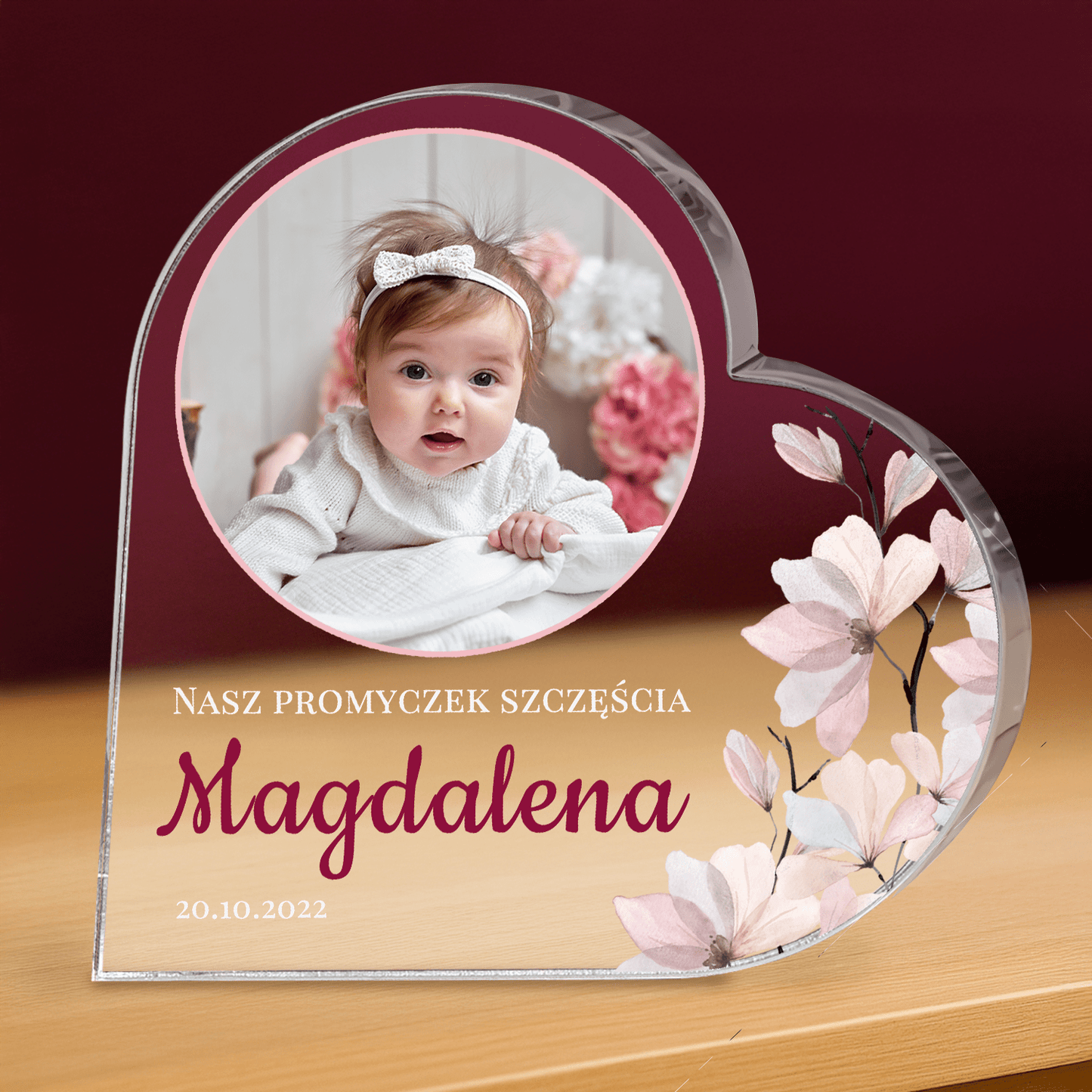 Promyczek szczęścia - personalizowane serce z nadrukiem - Emmygift.pl