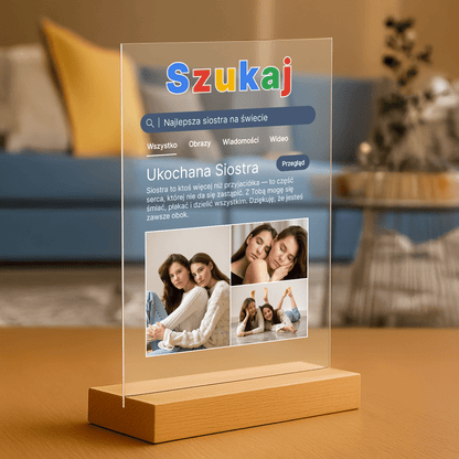 Siostra - druk na szkle akrylowym dla siostry - Emmygift.pl