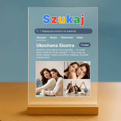 Siostra - druk na szkle akrylowym dla siostry - Emmygift.pl