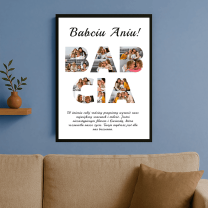 Słowa uznania dla babci - plakat personalizowany dla babci - Emmygift.pl