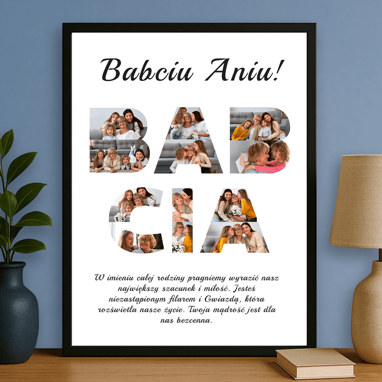 Słowa uznania dla babci - plakat personalizowany dla babci - Emmygift.pl