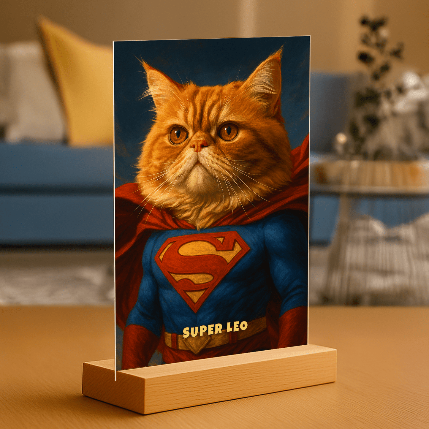 Super kot - personalizowany portret na szkle dla miłośnika kotów - Emmygift.pl