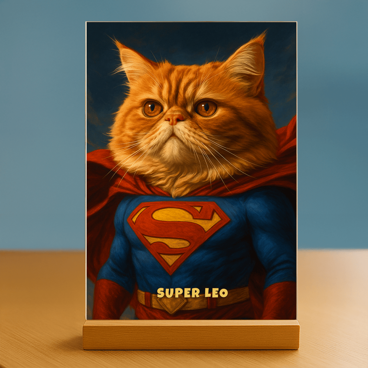 Super kot - personalizowany portret na szkle dla miłośnika kotów - Emmygift.pl