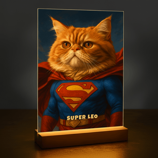 Super kot - portret na szkle akrylowym dla miłośnika kotów - Emmygift.pl