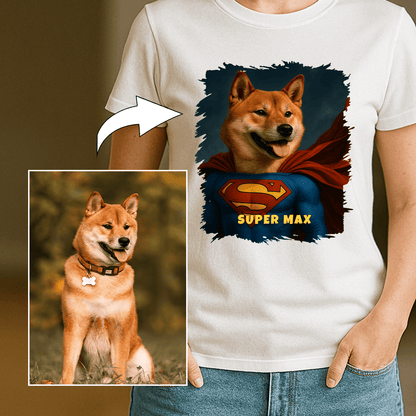 Superpies + imię - koszulka damska z nadrukiem dla miłośnika psów - Emmygift.pl