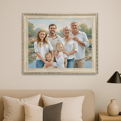 Szczęśliwa rodzina - portret na płótnie dla rodziców - Emmygift.pl