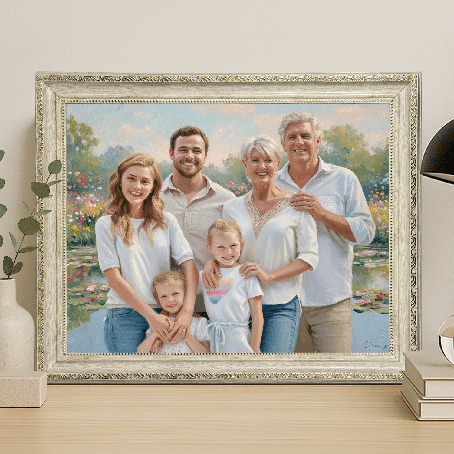 Szczęśliwa rodzina - portret na płótnie dla rodziców - Emmygift.pl