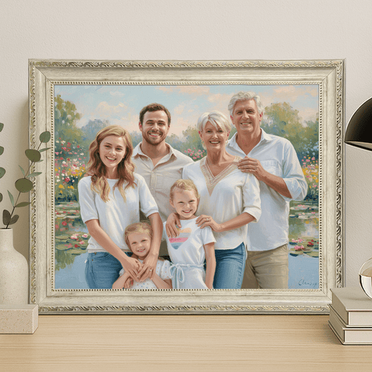Szczęśliwa rodzina - portret na płótnie dla rodziców - Emmygift.pl