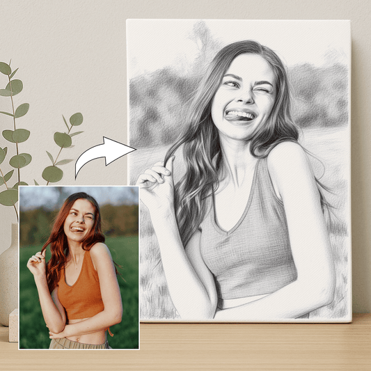 Szkic kobiety - portret na płótnie dla niej - Emmygift.pl